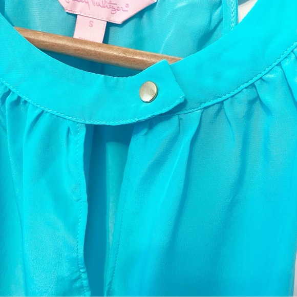 Lily Pulitzer | Rohan 100% Silk Tank Top in Shorely Blue Size Small - Picture 5 of 9